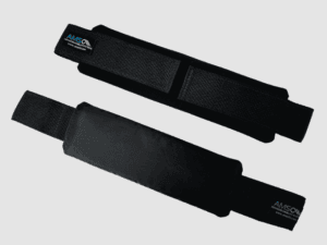 AMS padded shin/calf positioning straps with Velcro, for mobility or home medical support.
