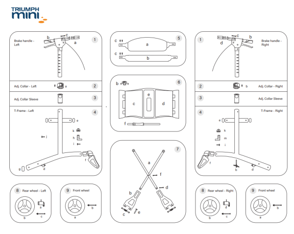 Triumph, Parts for Escape Mini Rollator
