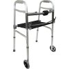 ProBasics, Two-Button Folding Walker with Wheels and Roll-Up Seat, WKAAW2BST - Image 2