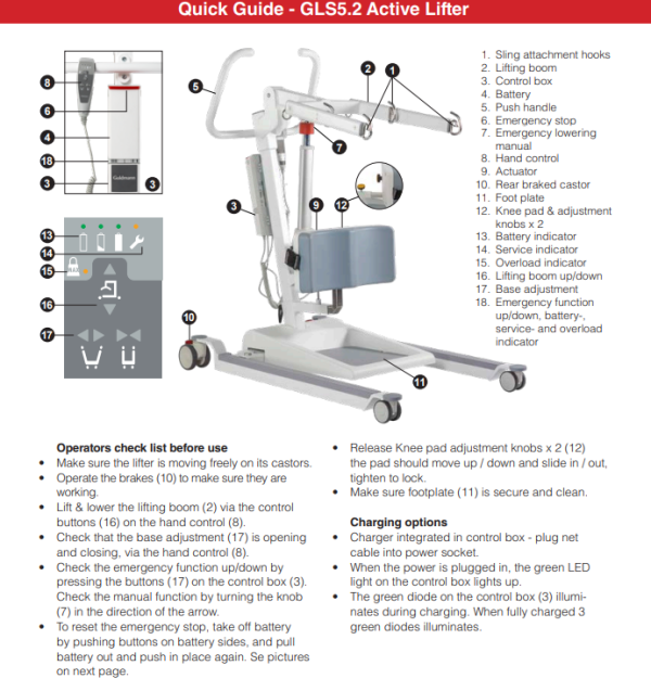 Guldmann, GLS5.2 Active Mobile Standing Lifter, 562201 - Image 3