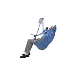 Arjo Clip Bathing Sling, unpadded legs, for safe elderly patient transfer with patient lift in home care.