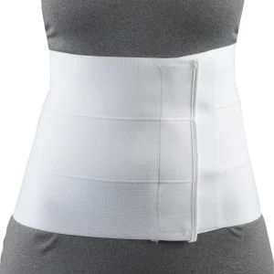 OTC Three-Panel Binder for women, white, provides secure abdominal support for mobility or recovery.