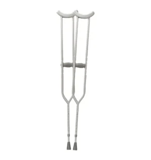 Medline Bariatric Steel Push-Button Crutch Pair, padded handles, for mobility support and home care.
