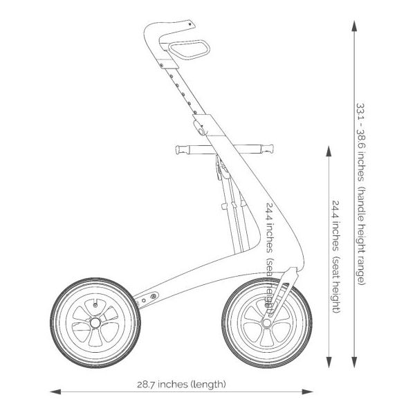 Medline, byACRE Carbon Fiber Overland Rollator - Image 5