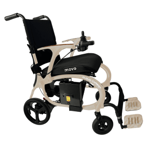 MOVO Cloud Carbon X5 powerchair with joystick control for mobility support and home care.
