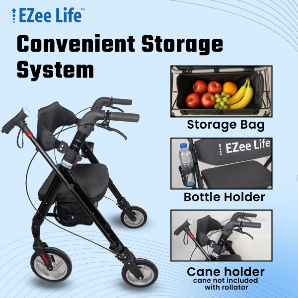 Ezee Life, Bariatric Rollator with Adjustable Seat and Armrests, CH3019/CH3021 - Image 3