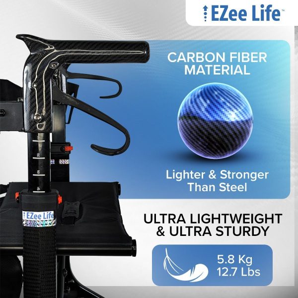 EZee Life, Ultra-Lightweight Carbon Fiber Rollator - CH3018 - Image 5
