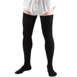 Truform 1945 Men's Thigh High Compression Socks, 20-30 mmHg for mobility support.