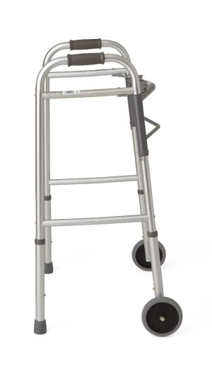 Medline, Two-Button Folding Walkers with 5" Wheels, G30757W