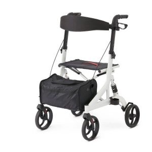 Medline, European-Style Aluminum Rollator with Suspension Shocks, MDS86870SHW
