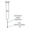 Medline, Bariatric Steel Push-Button Crutch (Pair), MDS8033 - Image 2
