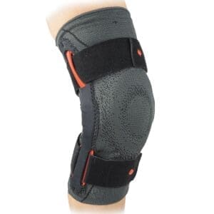 DonJoy StabiLax knee brace with adjustable straps, black design, for mobility support.