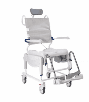 Invacare Aquatec Ocean Ergo VIP Tilt Shower Commode for home care mobility and accessible bathing.