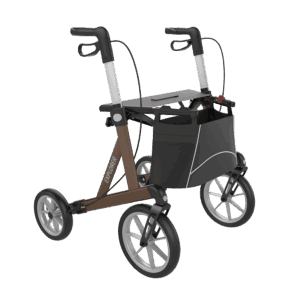 REHASENSE EXPLORER Rollator with large wheels and brakes for outdoor mobility support.