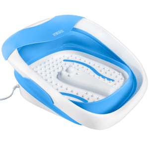 HoMedics electric collapsible foot spa with massage nodes for at-home medical foot care.