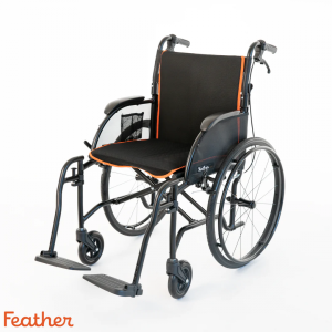 HumanCare, Feather 18" Wheelchair (Matte Black), 3002