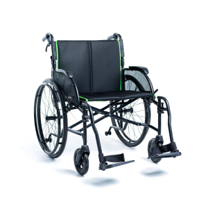 HumanCare, Feather Heavy Duty 22" Manual Wheelchair (Matte Black), 3003