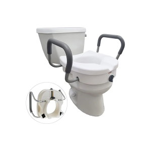Carex, E-Z Lock™ Locking Raised Toilet Seat with Armrests, FGB311C0
