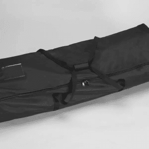Durable black medical duffel bag with handles, ideal for mobility equipment transport and home care.