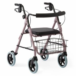 Medline, Deluxe Aluminum Rollator with 8" Wheels and Basket, G07887B