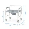 Medline, Bariatric Aluminum Commode with Wheels, G1-507BWX1 - Image 3