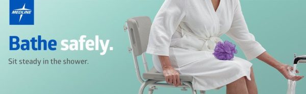 Medline, Aluminum Bath Bench with Back, G2-101KRX1 - Image 2