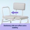 Medline, Padded Transfer Bench with Back 400lbs Capacity, G3-100KBPX1 - Image 3