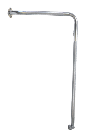 Maple Leaf, L Shaped Knurled Grab Bar with Rotating Flange (Left or Right)