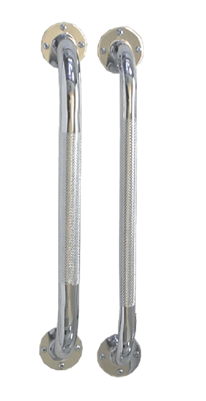 Maple Leaf, Stainless Steel Knurled Grab Bar with Fixed Concealed Flange