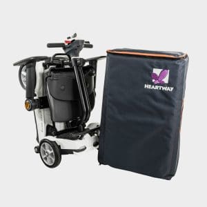 Folded Transit Scooter with HeartWay Transport Bag for mobility support and easy transport.