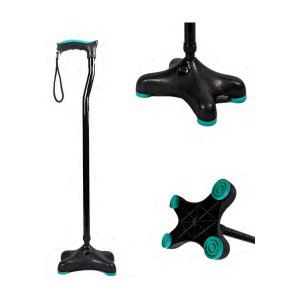 Tynor, Walking Stick Quadra (Soft Top Handle / Moulded Base), L-36