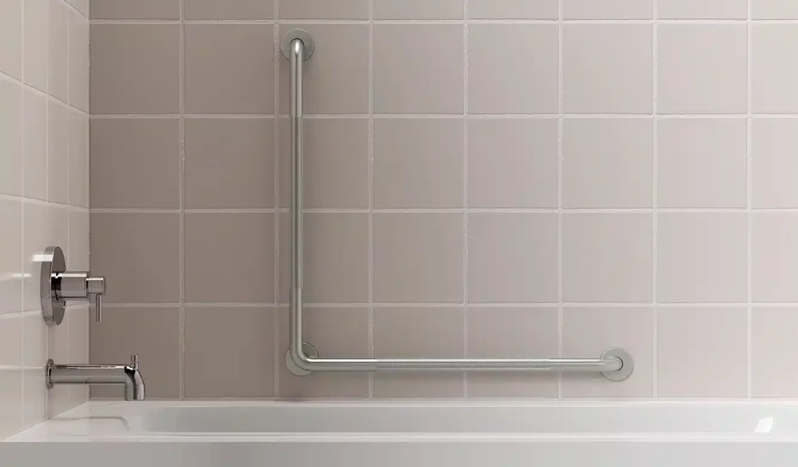 HealthCraft, L-Shaped 90° Grab Bar - 30″x30″, GB-30x30-SK