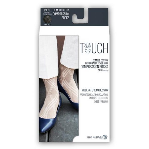 Touch, 20-30 MMHG Ladies' Argyle Pattern Socks, 1074 - Image 3
