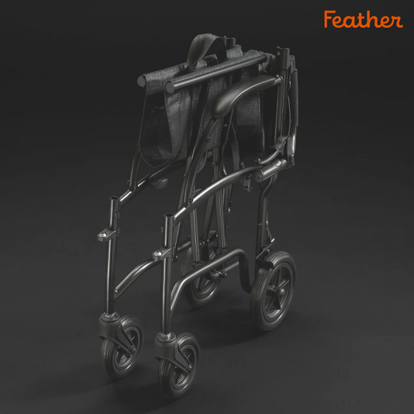 HumanCare, Feather 18" Transport Wheelchair, 3001 - Image 4