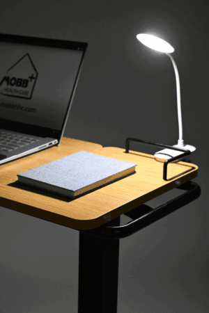 MOBB LED Desk Lamp: adjustable light, ideal for home care and mobility support.