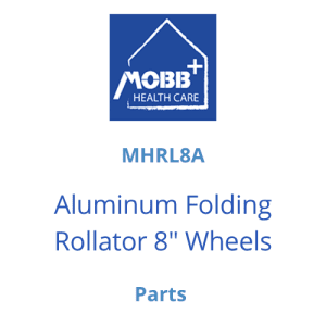 MHRL8A Aluminum Folding Rollator 8" Wheels, Mobility Aid Parts for Home Care.