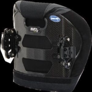 Matrx MX2 Carbon Fiber Backrest with side brackets, contoured for mobility support.