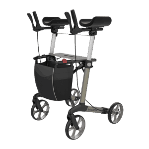 REHASENSE NAVIGATOR rollator with swivel forearm support for indoor arthritis mobility.