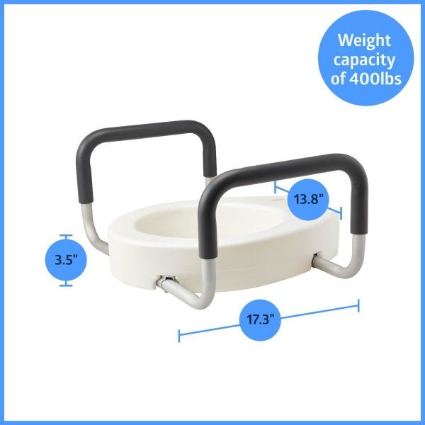 Medline, 3.5 Inch Standard Toilet Seat Riser with Arms, G4-301RX1 - Image 2
