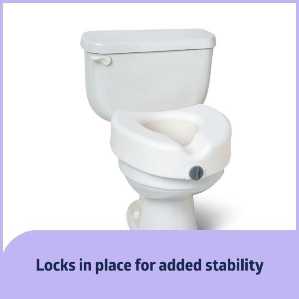 Medline, 5 Inch Raised Toilet Seat with Lock, G4-501RX1
