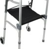 ProBasics, Two-Button Folding Walker with Wheels and Roll-Up Seat, WKAAW2BST - Image 2