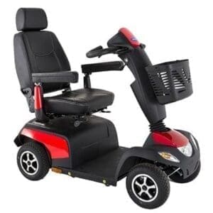 Invacare Pegasus Metro 4-Wheel Mobility Scooter for mobility support, padded seat, home use.