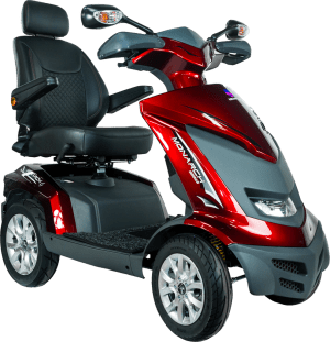 HeartWay PF7 Royal 4 mobility scooter, four-wheel design, cushioned seat for mobility support.