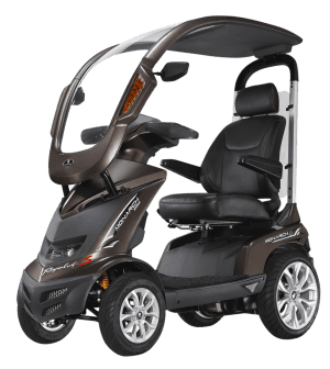 HeartWay Royal 4S 4-wheel mobility scooter with canopy for outdoor mobility support.