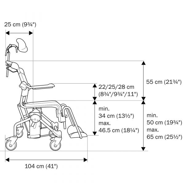 Etac, Swift Mobil Tilt-2 Shower and Toilet Chair, 80229410 - Image 2