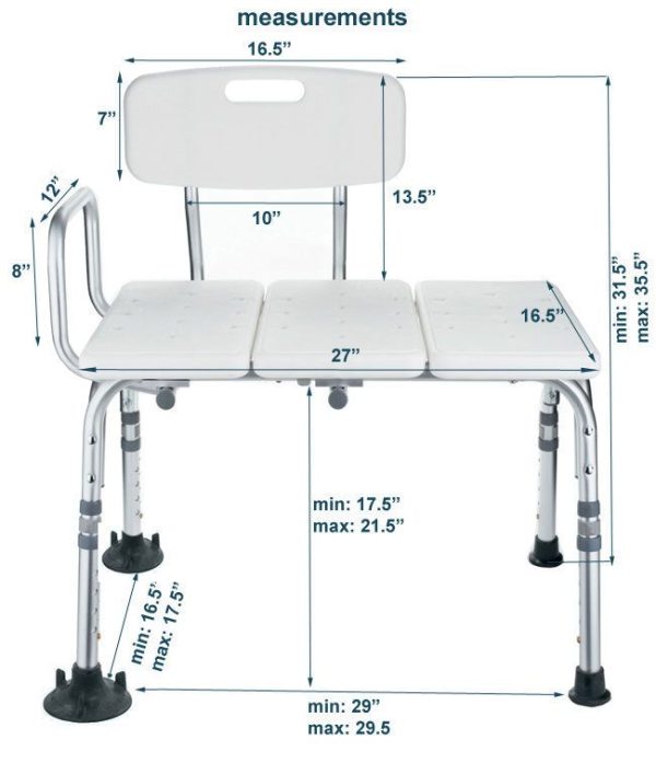 MOBB, Transfer Bath Bench with Curtain Control, MHSBCS - Image 5