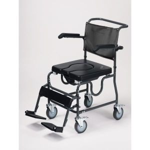 MOBB, 4 Way Padded Steel Commode Chair with Wheels, MHSCMW-3