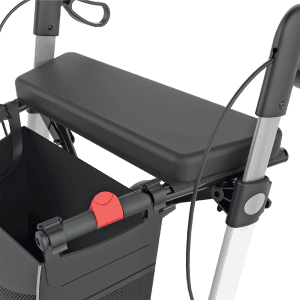 REHASENSE Comfort HD Rollator padded seat with storage, designed for mobility support.