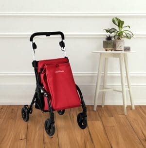 Triumph Essentials Shopping Rollator 700-5000 folded for portable home mobility support.