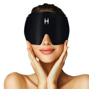 Homedics Hot and Cold Gel Head Sleeve for home care headache relief, black design, medical equipment.